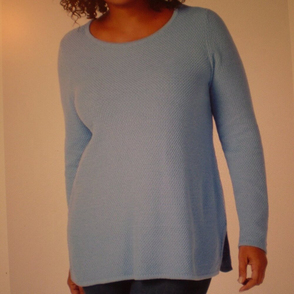CHARTER CLUB BLUE SEED STITCH SWEATER/TUNIC SZ 1X  NEW